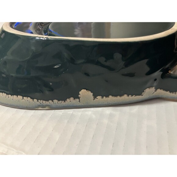 LTD Commodities Stoneware Drip Glaze Soup Cracker Bowl Chip Dip Dish; green - Picture 6 of 9